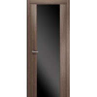 Дверь межкомнатная "Виктория 1" (Дуб Седой/ черный триплекс)